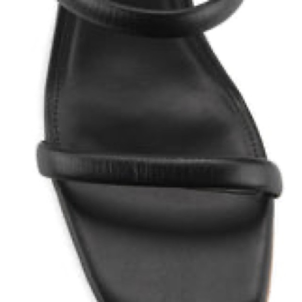 New Cult Gaia Women's Liz Leather Bamboo Heel Sandals  Black Size 41.5 - Picture 15 of 15